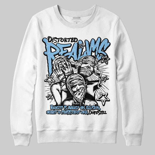 University Blue Sneakers DopeSkill Sweatshirt Distorted Realms Graphic Streetwear - White
