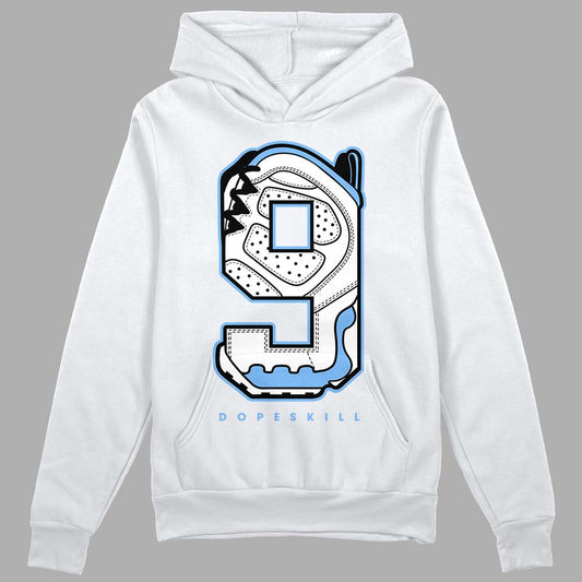 Jordan 9 Powder Blue DopeSkill Hoodie Sweatshirt No.9 Graphic Streetwear - White 