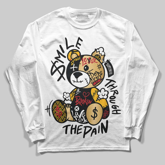 Jordan 12 Retro 'Taxi' 2025 DopeSkill Long Sleeve T-Shirt Smile Through The Pain Graphic Streetwear - White