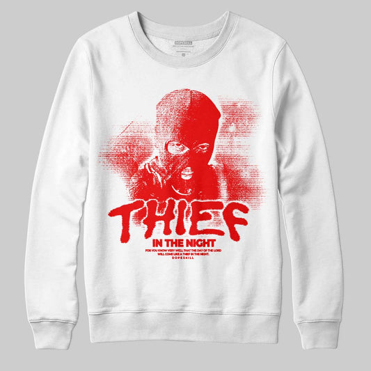 Jordan 11 Retro Cherry DopeSkill Sweatshirt Thief In The Night Graphic Streetwear - White