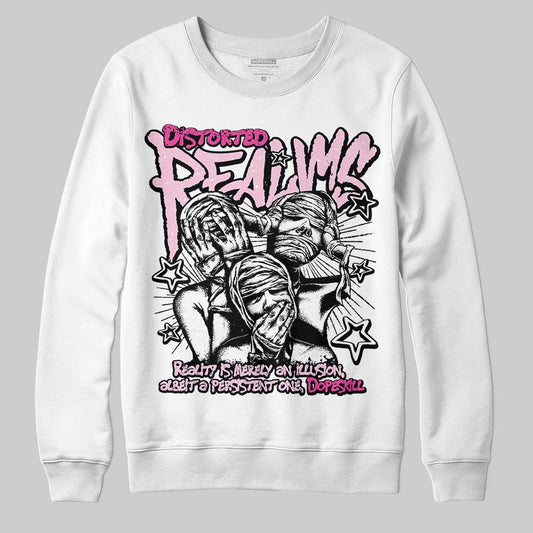 Dunk Low GS 'Triple Pink' DopeSkill Sweatshirt Distorted Realms Graphic Streetwear - White