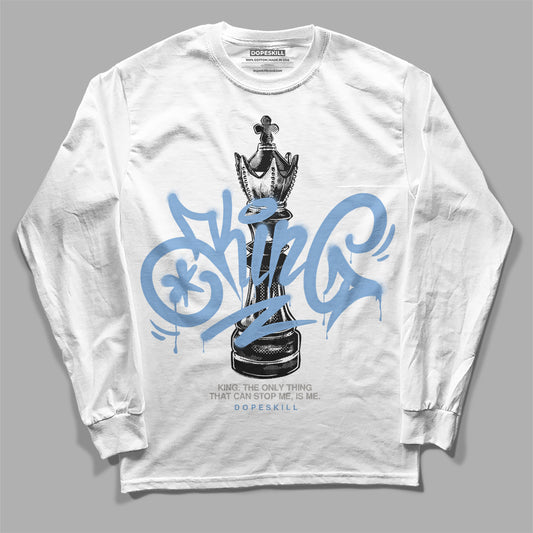Jordan 5 Retro University Blue DopeSkill Long Sleeve T-Shirt King Chess Graphic Streetwear - White