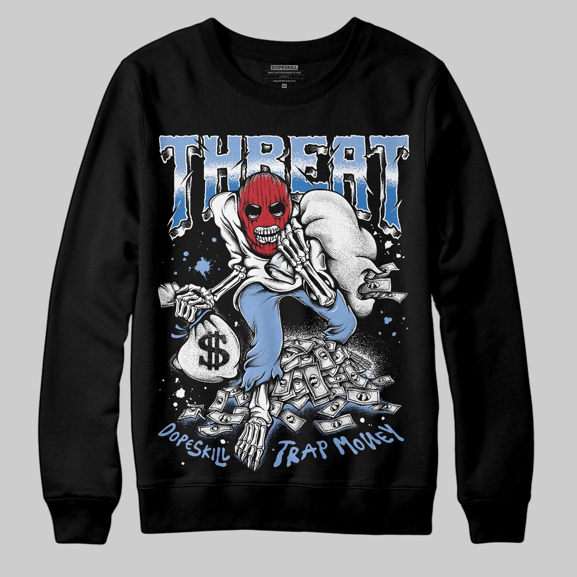 Jordan 4 WMNS 'Forget Me Not' DopeSkill Sweatshirt Threat Graphic Streetwear - Black