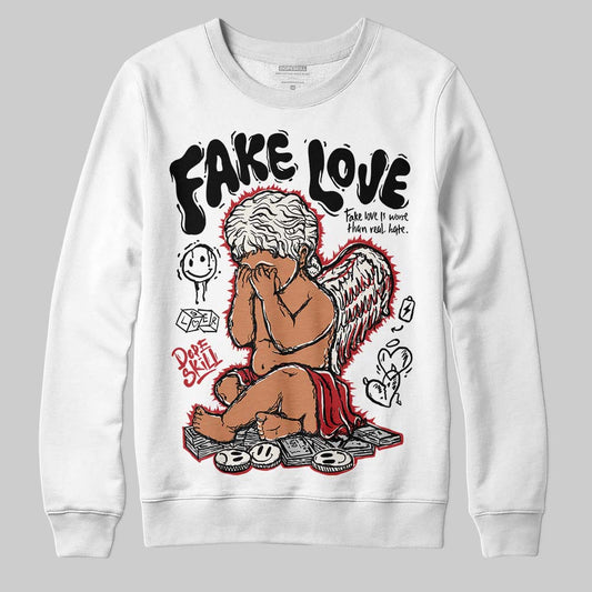 Nigel Sylvester x Jordan 1 Low OG “Nitro” DopeSkill Sweatshirt False Love Graphic Streetwear - White