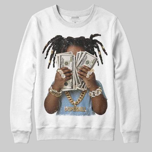 Nike Air Diamond Turf Must Be the Money DopeSkill Sweatshirt Rich Youth Graphic Streetwear - White
