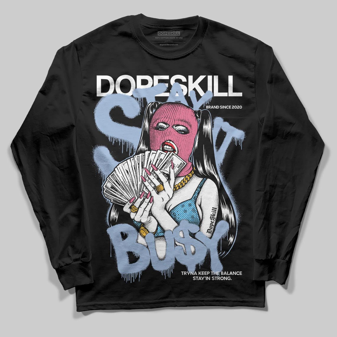 Jordan 3 GS “Cobalt Bliss” DopeSkill Long Sleeve T-Shirt Stay It Busy Graphic Streetwear - black