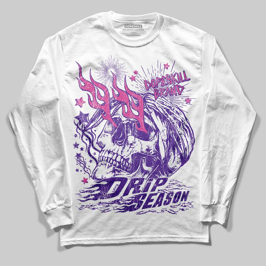 PURPLE Sneakers DopeSkill Long Sleeve T-Shirt Drip Season Graphic Streetwear - White