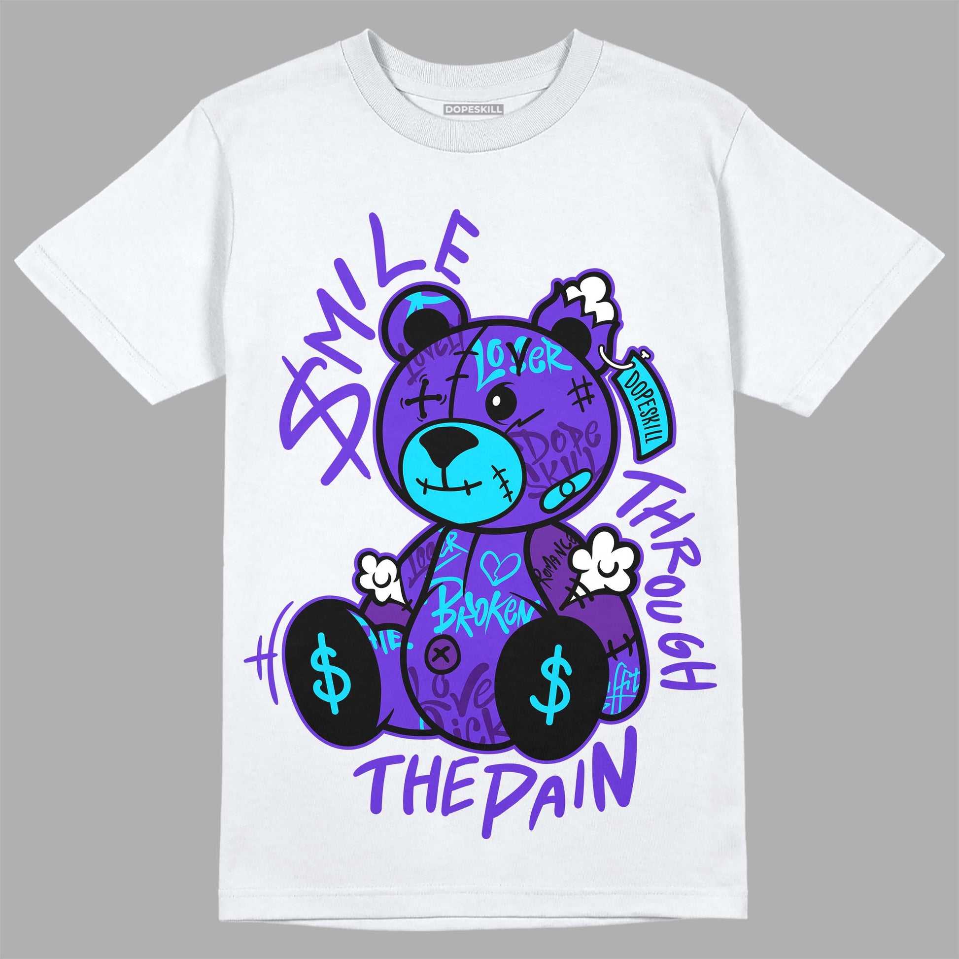 Jordan 6 "Aqua" DopeSkill T-Shirt Smile Through The Pain Graphic Streetwear - White