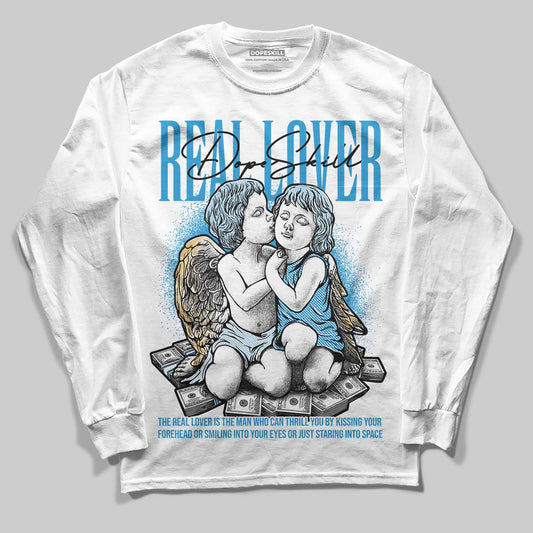 Jordan 4 Denim “Worn Blue” DopeSkill Long Sleeve T-Shirt Real Lover Graphic Streetwear - White