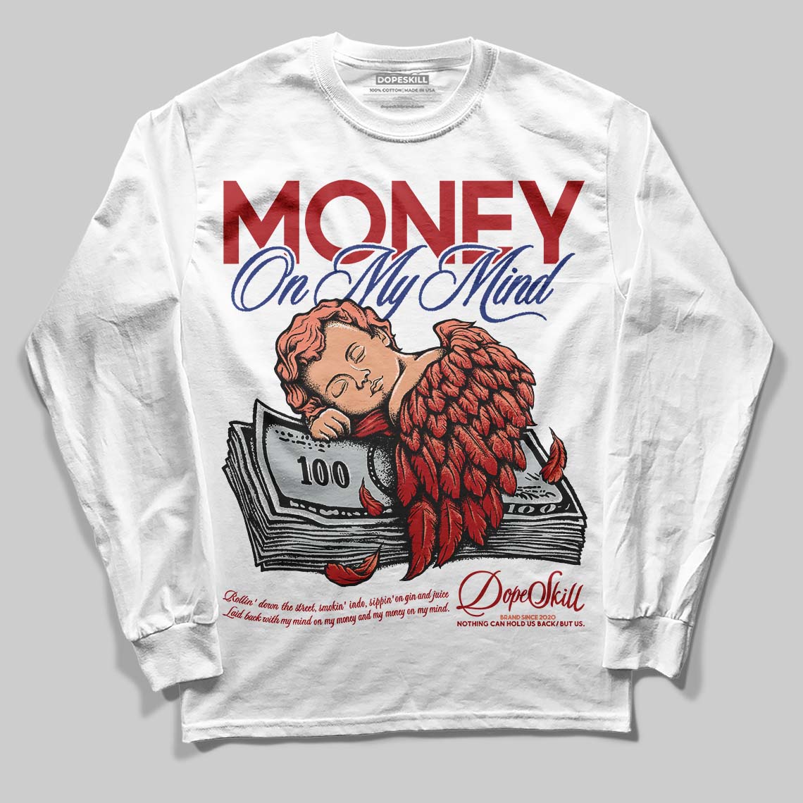 Jordan 1 High OG Rare Air “Cinnabar” DopeSkill Long Sleeve T-Shirt MOMM Graphic Streetwear - White