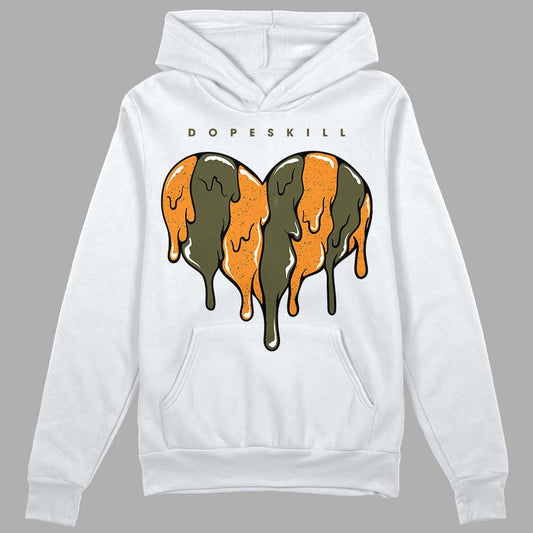 Jordan 5 "Olive" DopeSkill Hoodie Sweatshirt Slime Drip Heart Graphic Streetwear - White