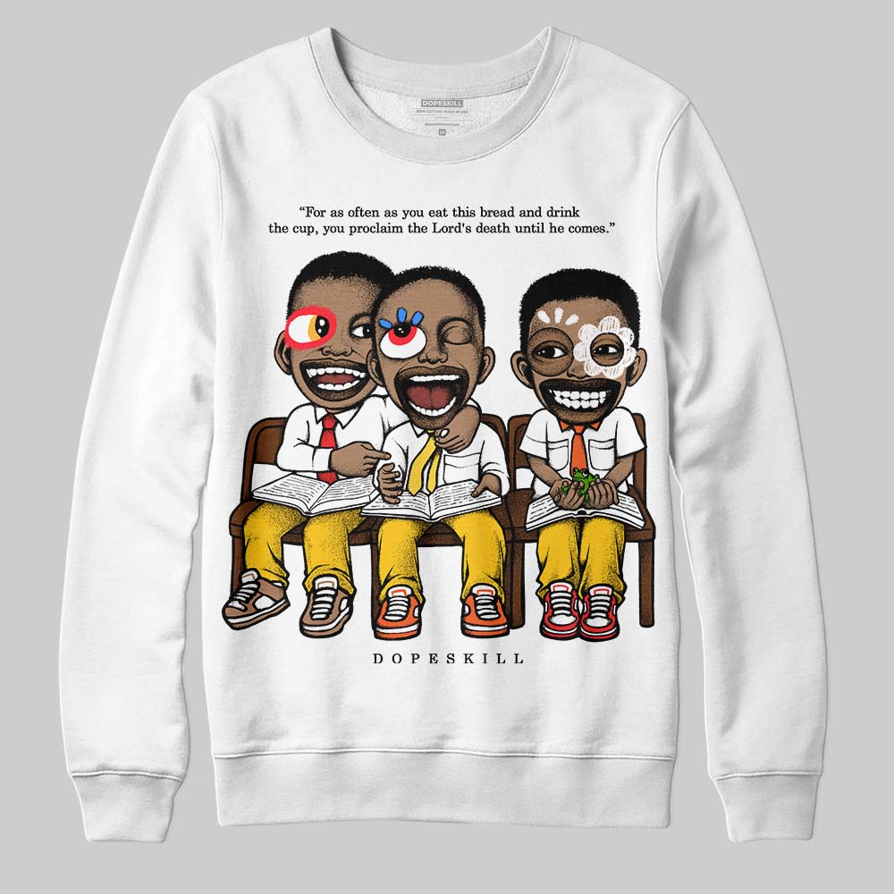 Yellow Sneakers DopeSkill Sweatshirt First Sunday Graphic Streetwear - White