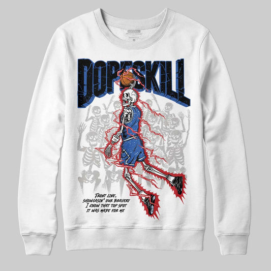 Awake NY x Jordan 5 Retro 'Black Racer Blue' DopeSkill Sweatshirt Thunder Dunk Graphic Streetwear - White