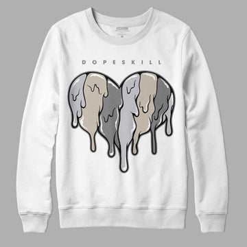 Grey Sneakers DopeSkill Sweatshirt Slime Drip Heart Graphic Streetwear - White