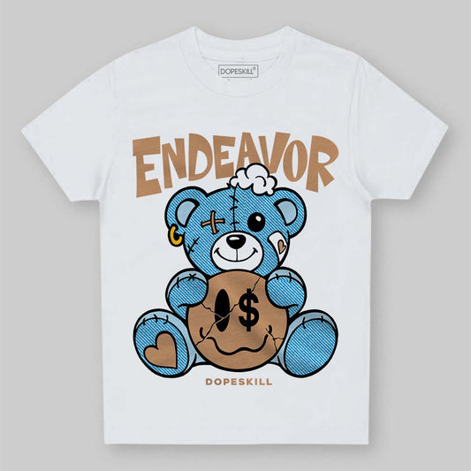 Jordan 4 Denim “Worn Blue” DopeSkill Toddler Kids T-shirt Endeavor Graphic Streetwear - White