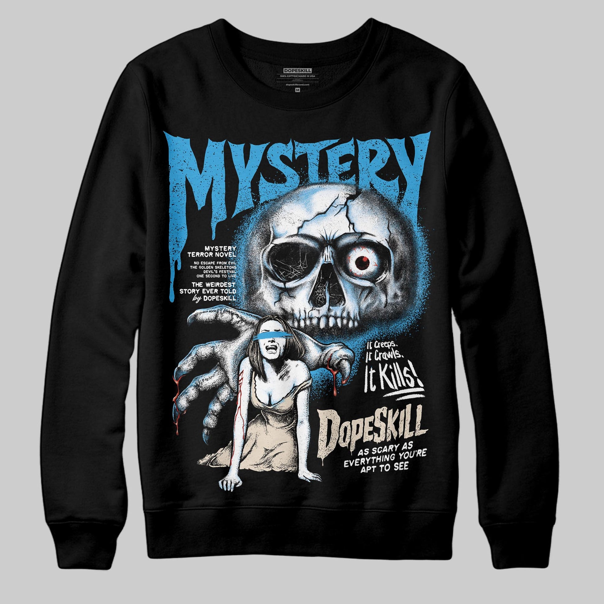 Jordan 1 High OG “UNC” Reimagined DopeSkill Sweatshirt Mystery Ghostly Grasp Graphic Streetwear - Black