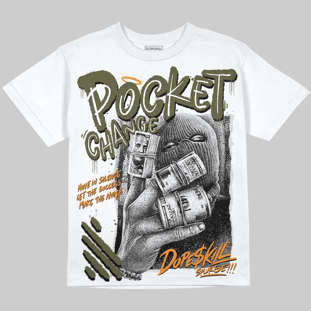 Jordan 5 Olive DopeSkill Oversize Print T-Shirt Pocket Change Graphic Streetwear