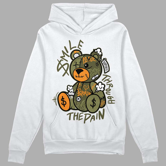 Jordan 5 "Olive" DopeSkill Hoodie Sweatshirt Smile Through The Pain Graphic Streetwear - White