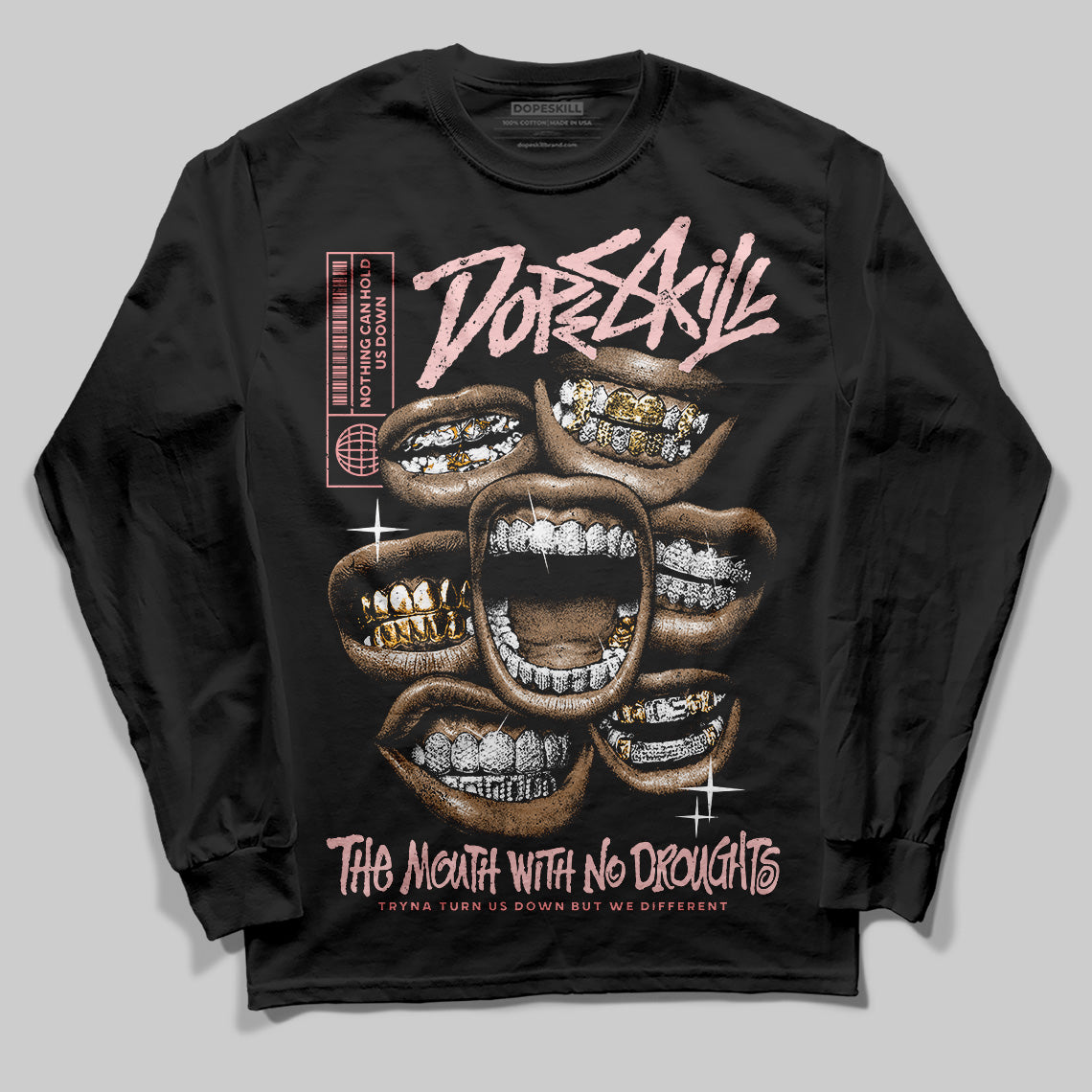 Jordan 3 Retro Valentine's Day Treat Yourself (2025) DopeSkill Long Sleeve T-Shirt The Mouth With No Droughts Graphic Streetwear - black