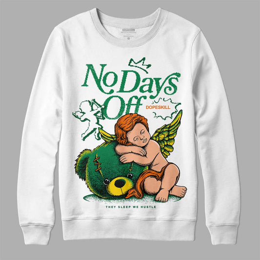 Green Sneakers DopeSkill Sweatshirt New No Days Off Graphic Streetwear - White