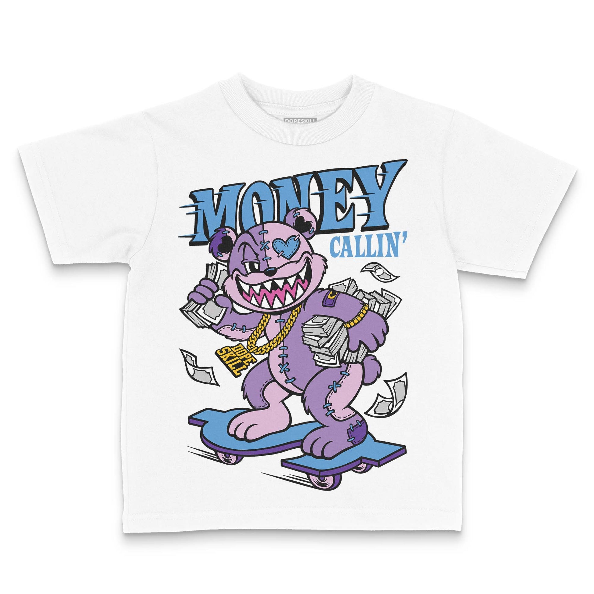 PURPLE Sneakers DopeSkill Toddler Kids T-shirt Money Callin' Graphic Streetwear - White