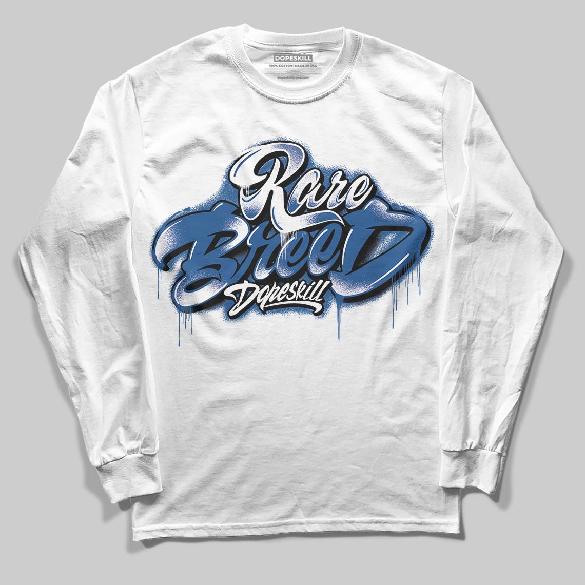 Jordan 1 Low OG “Storm Blue” DopeSkill Long Sleeve T-Shirt Rare Breed Type Graphic Streetwear - White