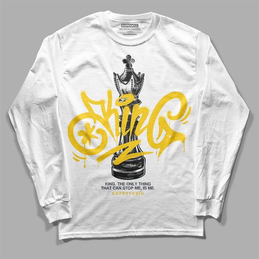 Jordan 4 Lightning DopeSkill Long Sleeve T-Shirt King Chess Graphic Streetwear - White