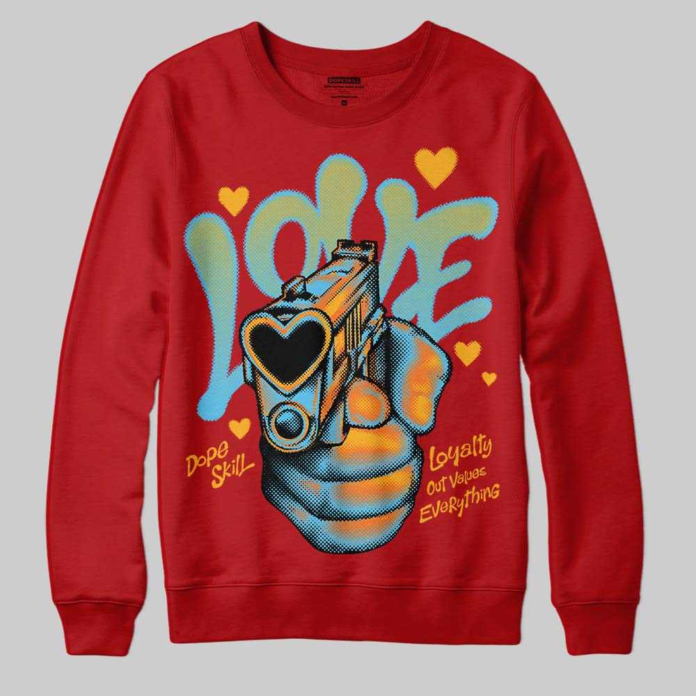 Red Sneakers DopeSkill Sweatshirt Love Shot Graphic Streetwear - Red