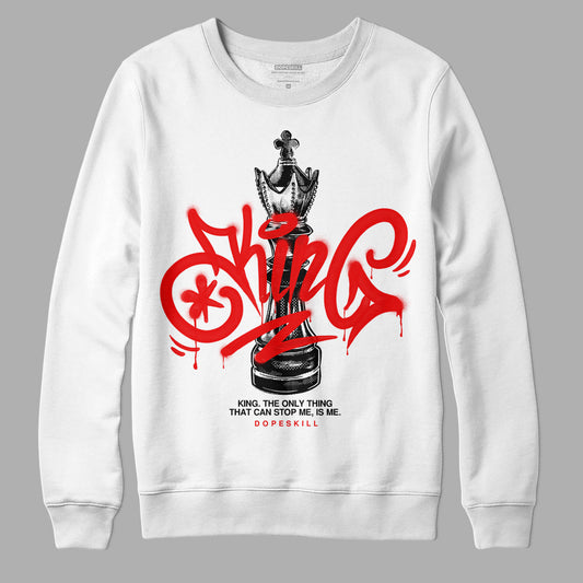 Jordan 12 “Cherry” DopeSkill Sweatshirt King Chess Graphic Streetwear - White