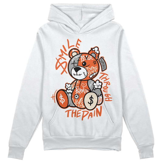 Jordan 3 Georgia Peach DopeSkill Hoodie Sweatshirt Smile Through The Pain Graphic Streetwear - WHite 