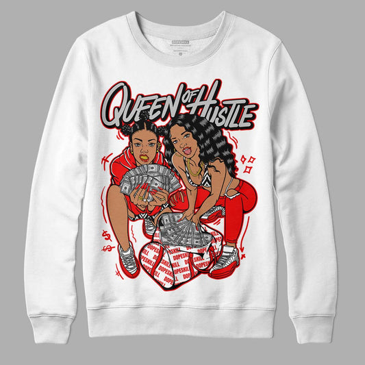 Jordan 12 “Cherry” DopeSkill Sweatshirt Queen Of Hustle Graphic Streetwear - White 