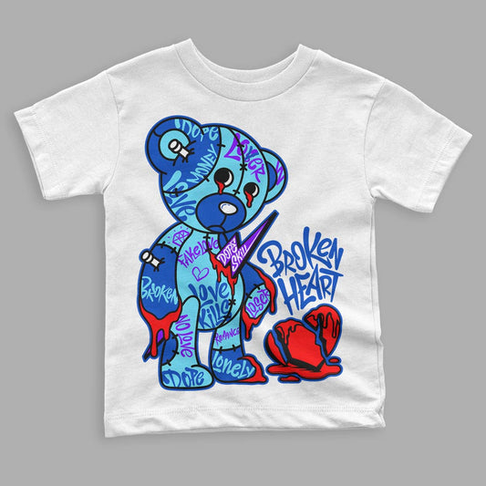 Dunk Low Argon DopeSkill Toddler Kids T-shirt Broken Heart Graphic Streetwear  - White 