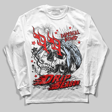 Jordan 11 Retro Cherry DopeSkill Long Sleeve T-Shirt Drip Season Graphic Streetwear - White
