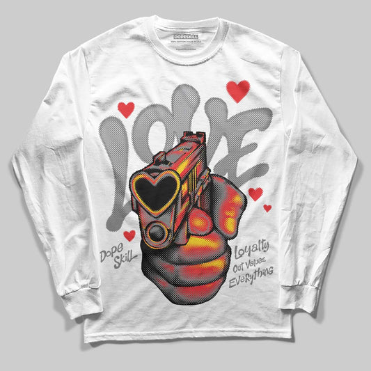 Grey Sneakers DopeSkill Long Sleeve T-Shirt Love Shot Graphic Streetwear - White