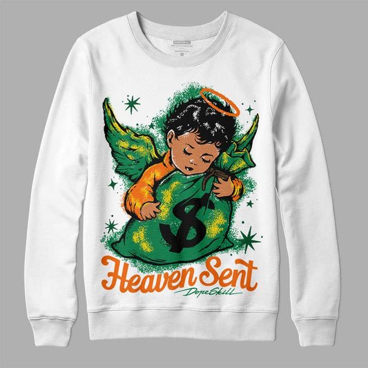 Green Sneakers DopeSkill Sweatshirt Heaven Sent Graphic Streetwear - White