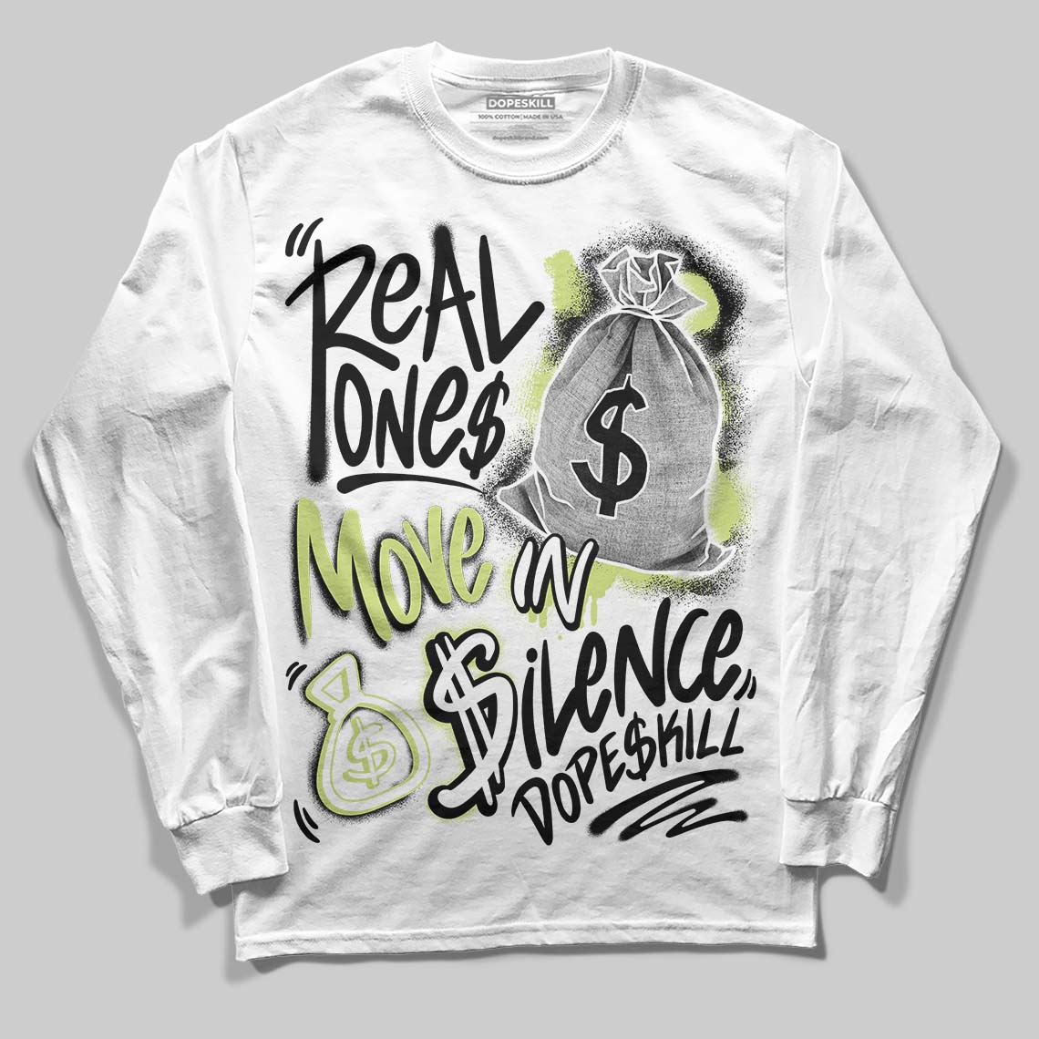 Jordan 11 “Inner Beast” DopeSkill Long Sleeve T-Shirt Real Ones Move In Silence Graphic Streetwear - White