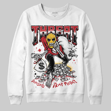Jordan 14 Retro Ferrari (2025) DopeSkill Sweatshirt Threat Graphic Streetwear - White