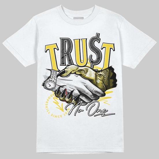 Jordan 11 Low 'Yellow Snakeskin' DopeSkill T-Shirt Trust No One Graphic Streetwear - White