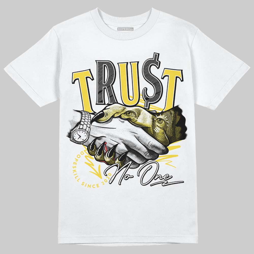 Jordan 11 Low 'Yellow Snakeskin' DopeSkill T-Shirt Trust No One Graphic Streetwear - White