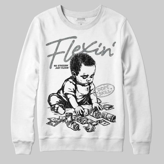 Jordan 9 Cool Grey DopeSkill Sweatshirt Flexin' Graphic Streetwear - White