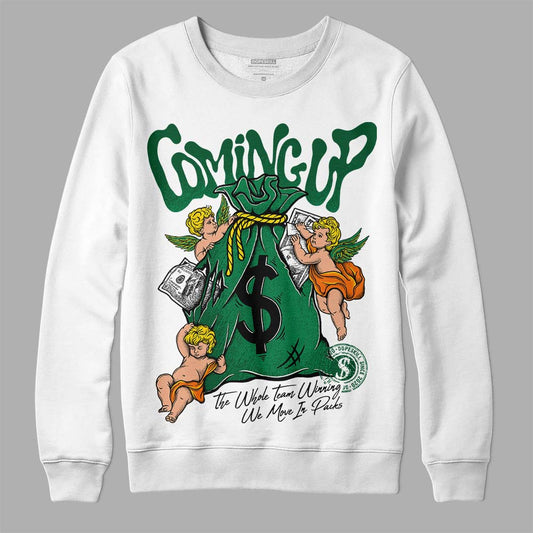Green Sneakers DopeSkill Sweatshirt Money Bag Coming Up Graphic Streetwear - White