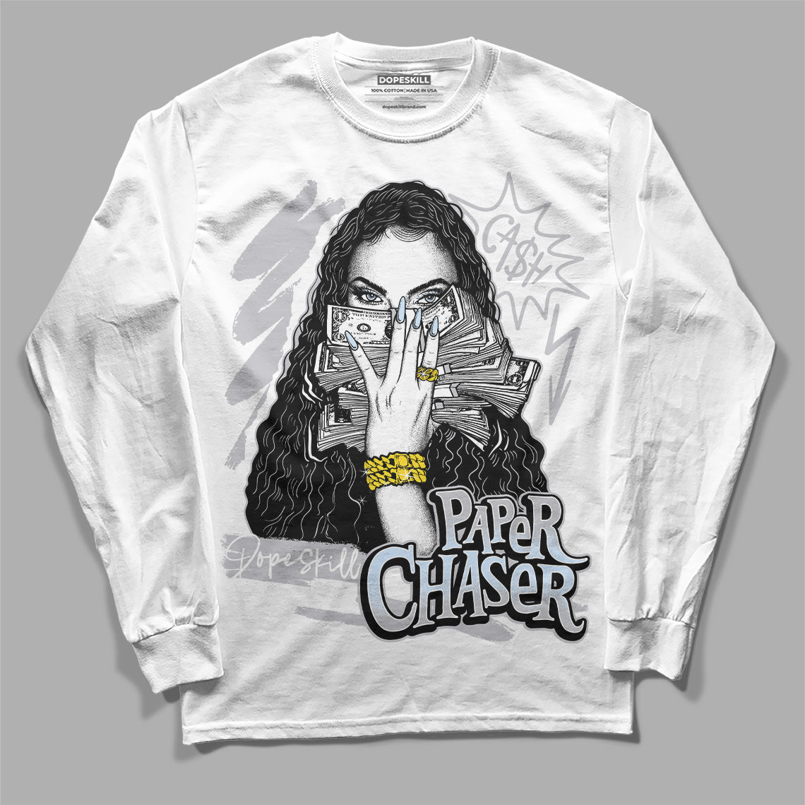 Jordan 11 Retro Low Cement Grey DopeSkill Long Sleeve T-Shirt NPC Graphic Streetwear - White