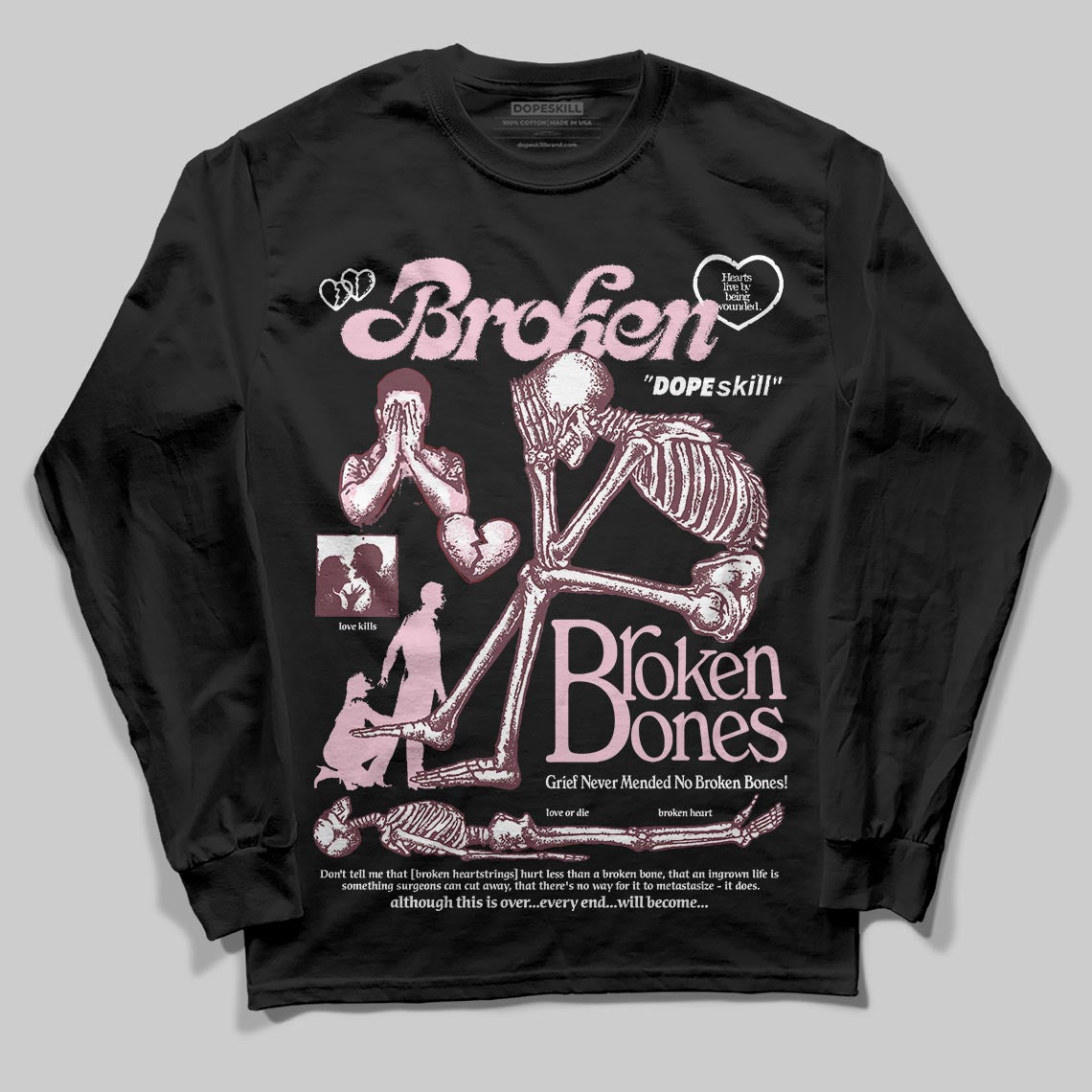 Asics Gel-Cumulus 16 "Port Royal" DopeSkill Long Sleeve T-Shirt Broken Bones Graphic Streetwear - Black
