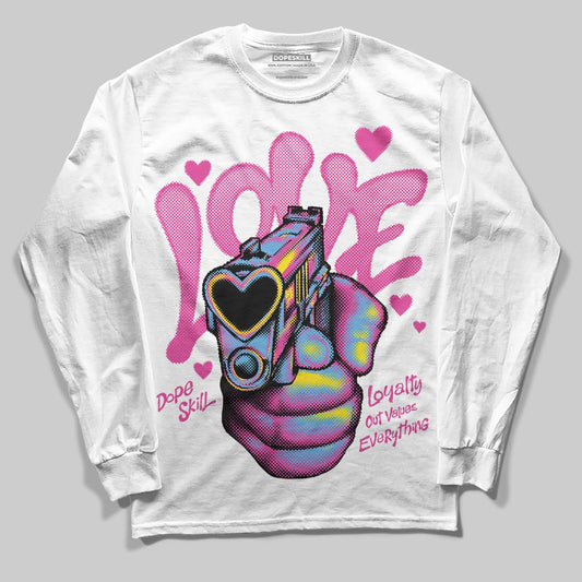 Dunk Low GS 'Triple Pink' DopeSkill Long Sleeve T-Shirt Love Shot Graphic Streetwear - White
