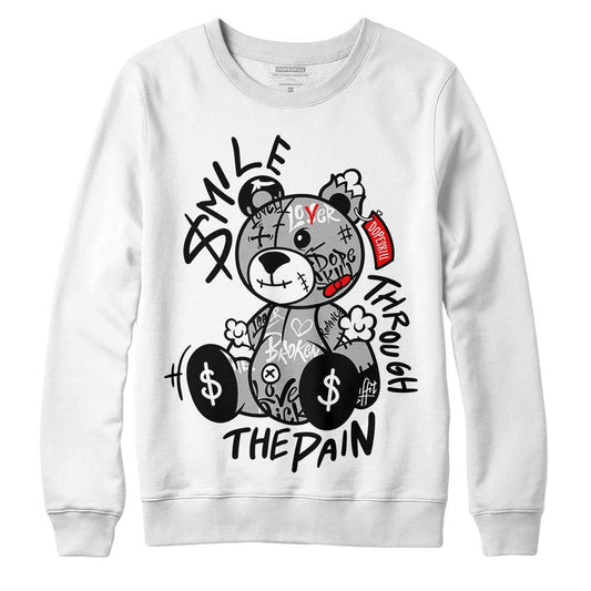 Jordan 1 Low OG “Shadow” DopeSkill Sweatshirt Smile Through The Pain Graphic Streetwear - White