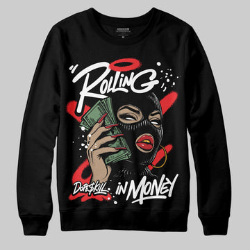 Dunk Low Panda White Black DopeSkill Sweatshirt Rolling in Money Graphic Streetwear - Black