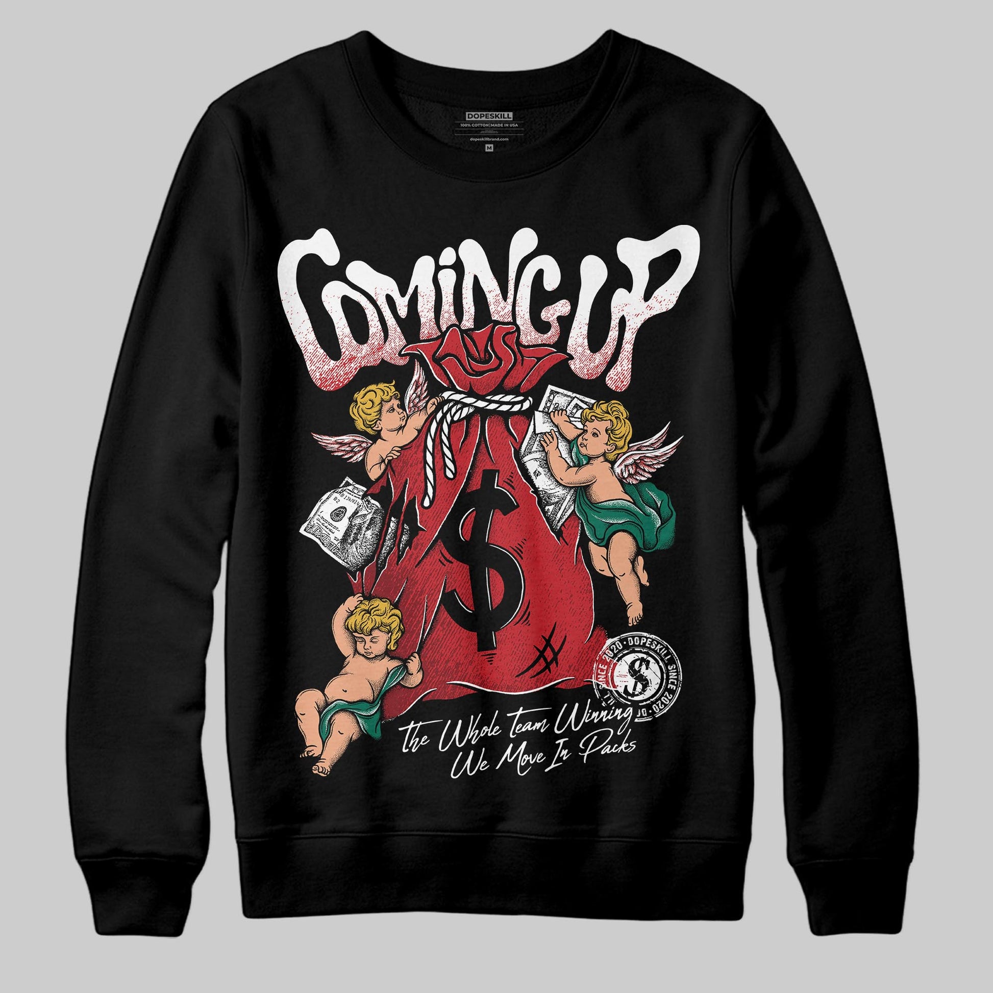 Jordan 3 Mexico 'El Vuelo' DopeSkill Sweatshirt Money Bag Coming Up Graphic Streetwear - Black