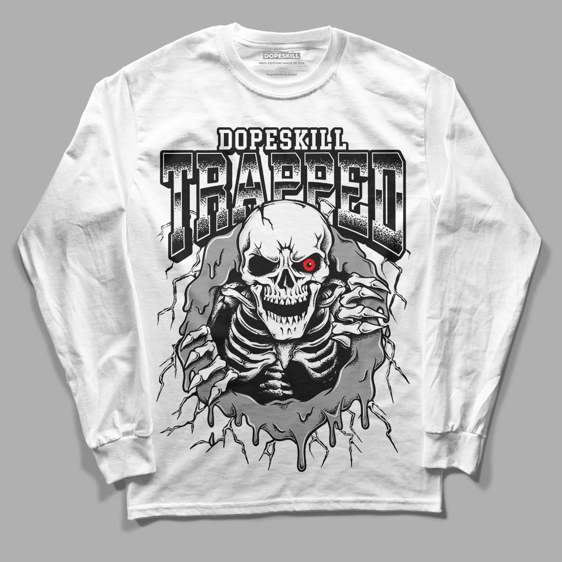 Dunk Low Panda White Black DopeSkill Long Sleeve T-Shirt Trapped Halloween Graphic Streetwear - White