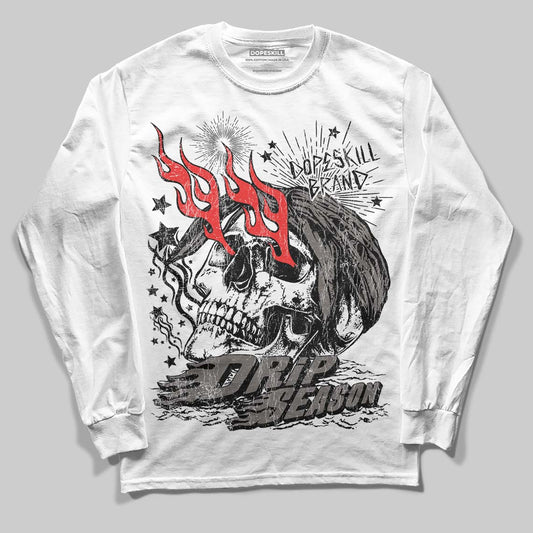 Jordan 4 Retro Cave Stone DopeSkill Long Sleeve T-Shirt Drip Season Graphic Streetwear - White