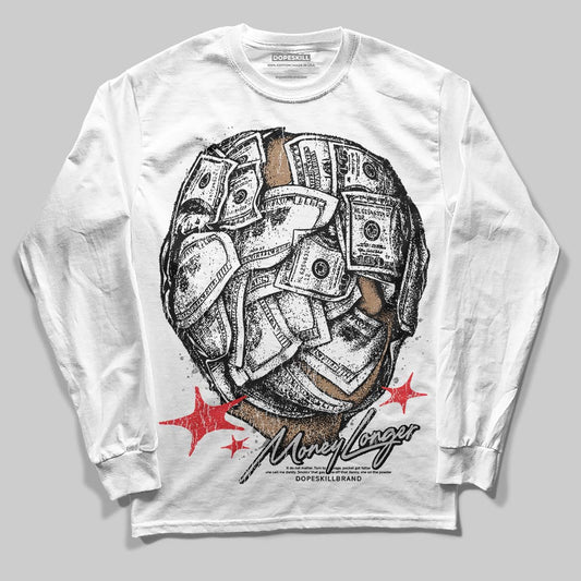 Grey Sneakers DopeSkill Long Sleeve T-Shirt Money Longer Graphic Streetwear - White